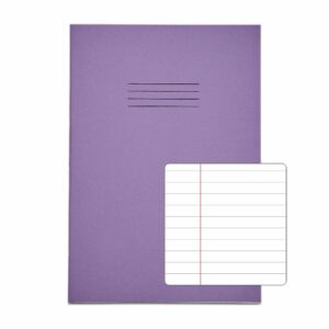 rhino a4 80 page exercise book (purple cover) pack of 5