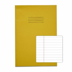rhino a4 80 page exercise book ruled with 8mm feints and a margin (yellow cover)