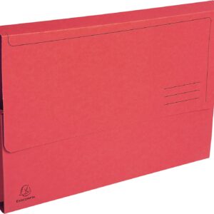 exacompta forever range a4 document wallet half flap 290gsm capacity 32mm (red, pack of 50)