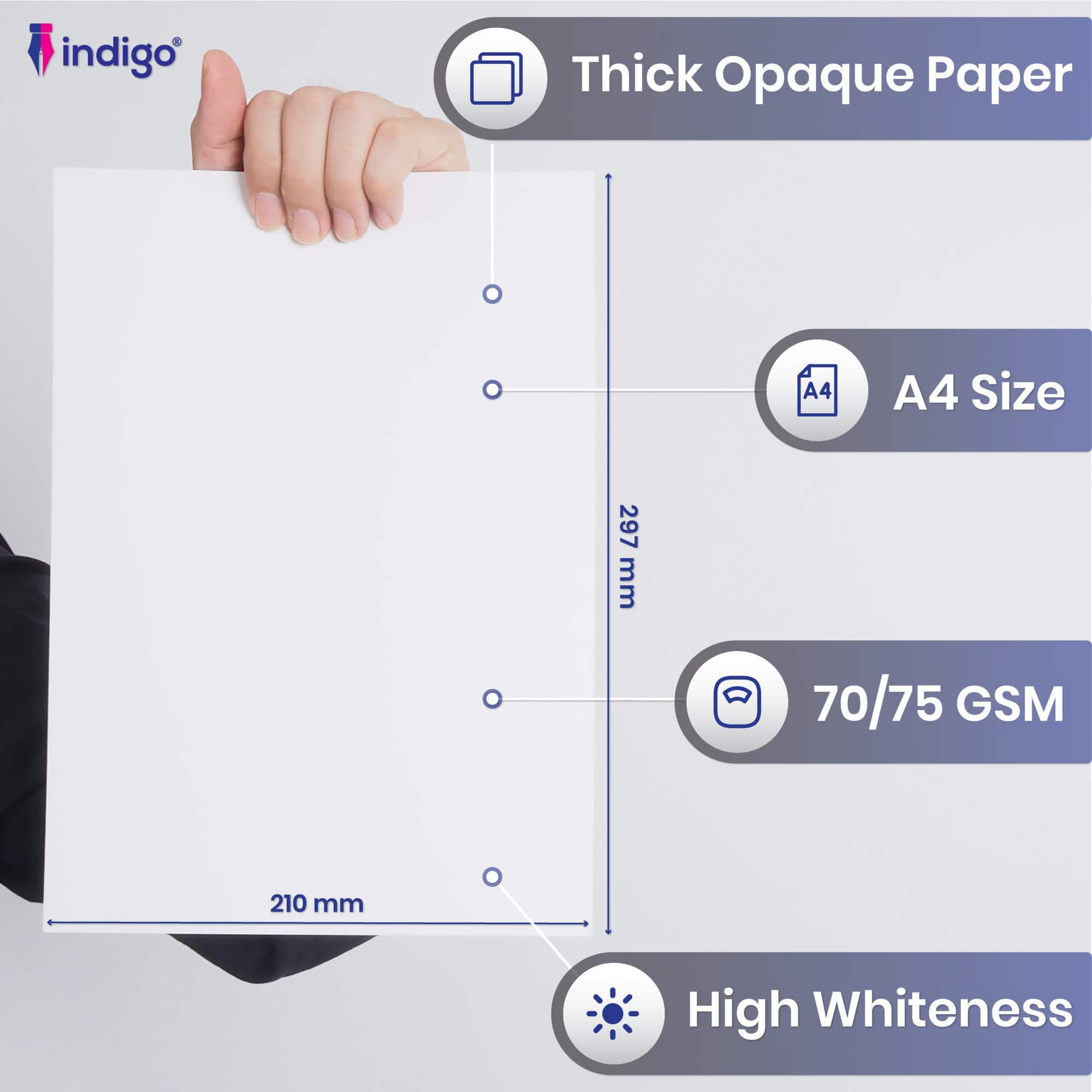 Copier Paper - A4 Size, 75 GSM, 2500 Sheets (5 Reams)