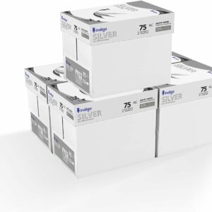 indigo box of a4 paper office white printer copier paper 5 reams of 500 (75 80gsm) multifunction laser inkjet paper (25 reams) 5 boxes