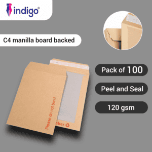 c4 indigo manilla boardback peel & seal do not bend envelopes pack of 100