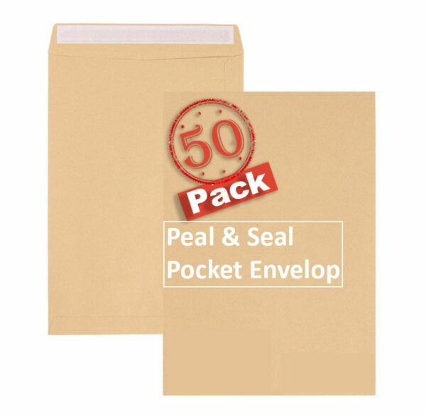 c4 indigo manilla peel & seal pocket envelopes pack of 50