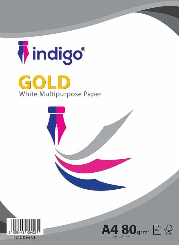 indigo® a4 white multipurpose copier 80gsm paper 100 sheets pack