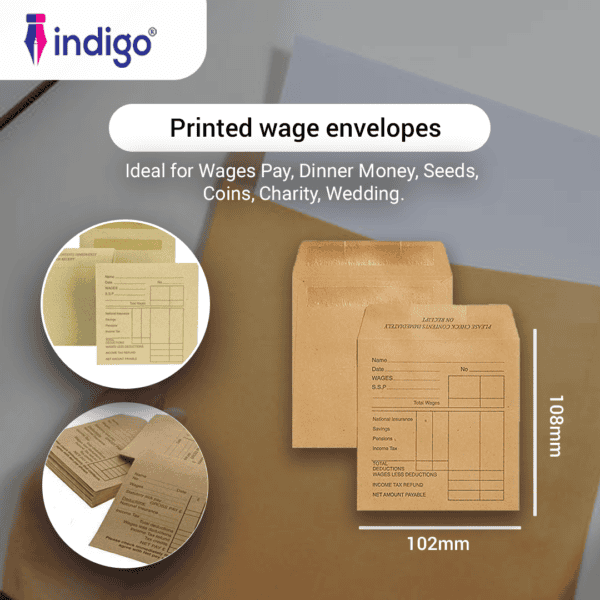 80gsm manilla printed wage envelopes pack of 1000