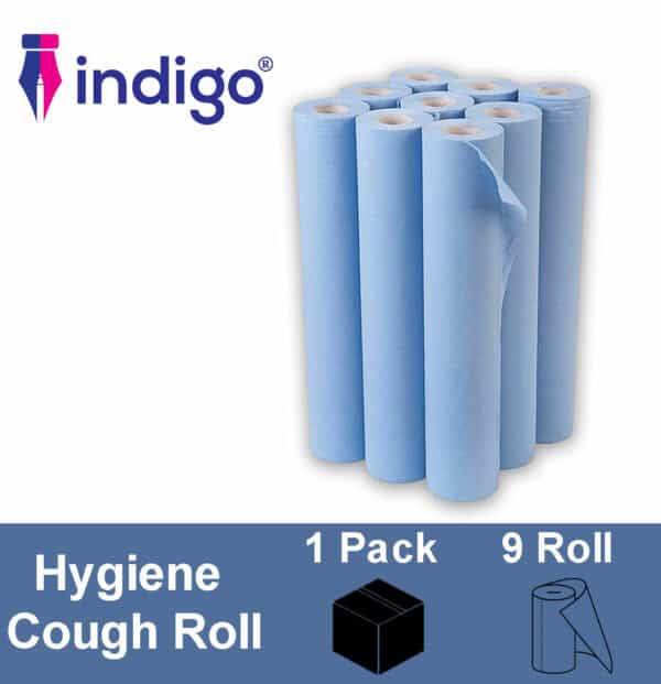 indigo® hygiene couch roll blue 9 roll