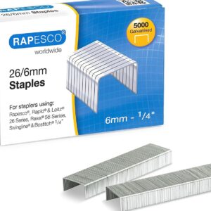 rapesco s11662z3 galvanised staples 26/6 mm, 5000 pack
