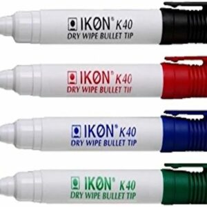 dry wipe bullet tip marker pens pack of 4
