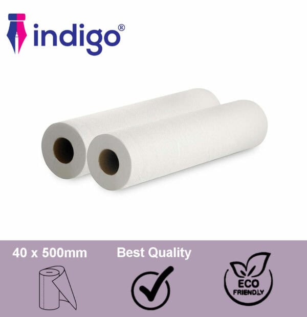 indigo® hygiene couch roll white 9 roll