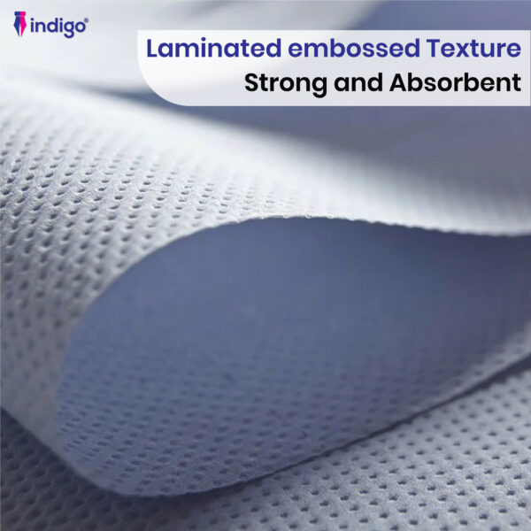 indigo® active blue centrefeed roll 2 ply laminated embossed strong wiping tissue cleaning roll home and office sheet width 166mm 6 rolls