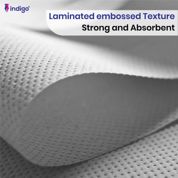 indigo® active white centrefeed roll 2 ply laminated embossed strong wiping tissue cleaning roll home and office sheet width 166mm 6 rolls