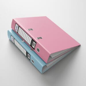 indigo® lever arch file a4 pastle blue & pink (pack of 5)