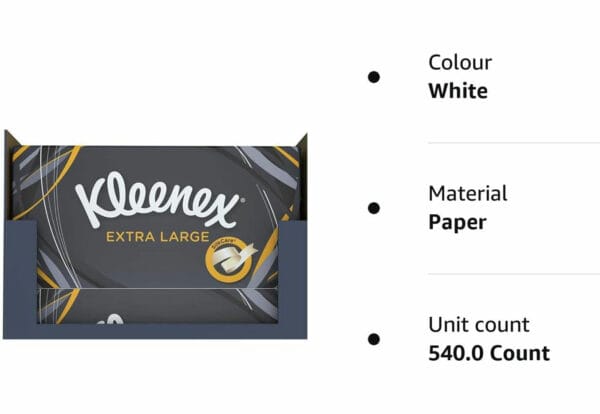 kleenex extra large single white handkerchief tissues paper pack extra large box (6)