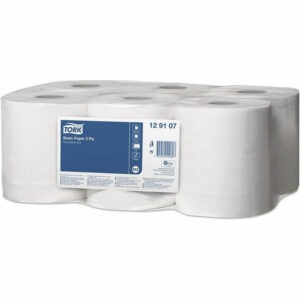 tork basic centrefeed wiping paper white m2, cost efficient paper towels, 6 x 150m