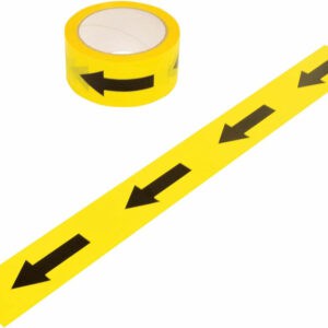 indigo® black & yellow arrow tape hazard safety floor marking tape 50mm x 33m (pack 6)