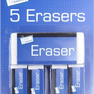 just stationary 5 white erasers