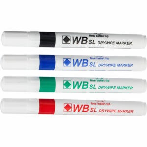 wb sl dry wipe marker with fine bullet tip assorted pack of 4