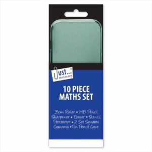 geometry mathematics pencil case set in tin