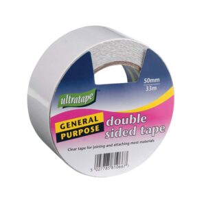 indigo® premium white double sided tape 50mm x 33m (pack 1)