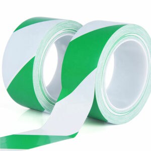 indigo® multipurpose hazard warning internal use marking tape 48mm x 33m long green and white