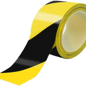 indigo® multipurpose hazard warning internal use marking tape 48mm x 33m long black and yellow (pack 6)