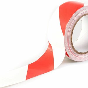 indigo® multipurpose hazard warning internal use marking tape 48mm x 33m long red and white