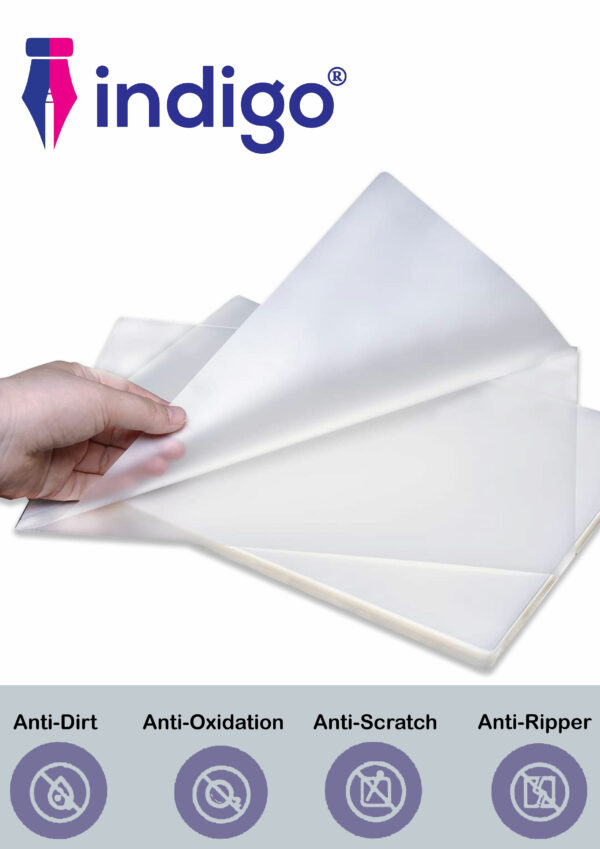 indigo a3 laminating pouches, 80 micron, glossy pack of 100