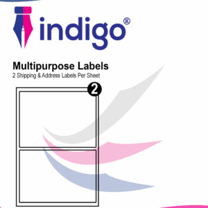 indigo® multipurpose white a4 sticker labels inkjet, laser, copier versatile sticker labels for fba, upc, packaging, sold, barcodes waterproof and durable,