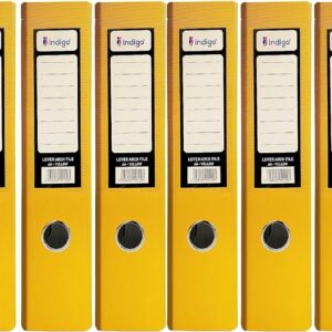 indigo® premium a4 office lever arch file durable, organized file storage (fsc certified, yellow, 70mm spine pack of 10)