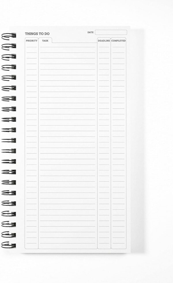 luxpad 280 x 150mm things to do planner printed template (120 sheets)