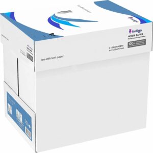 a4 indigo® eco 70/75 gsm white printer copier paper 5 reams of 500 multifunction laser inkjet paper (1 box, 5 reams)