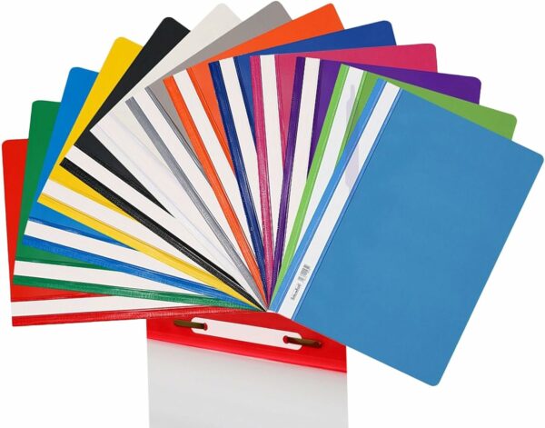 5 a4 pack project folders board room presentation dossier report file index strip and 2 prong assorted colours