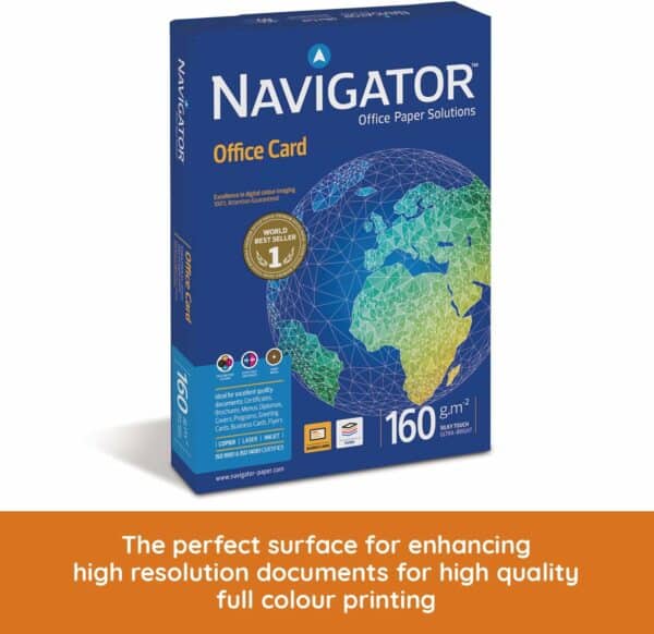 navigator office card a4 colour printer paper multi purpose printer paper photocopier paper white 160gsm 250 sheets