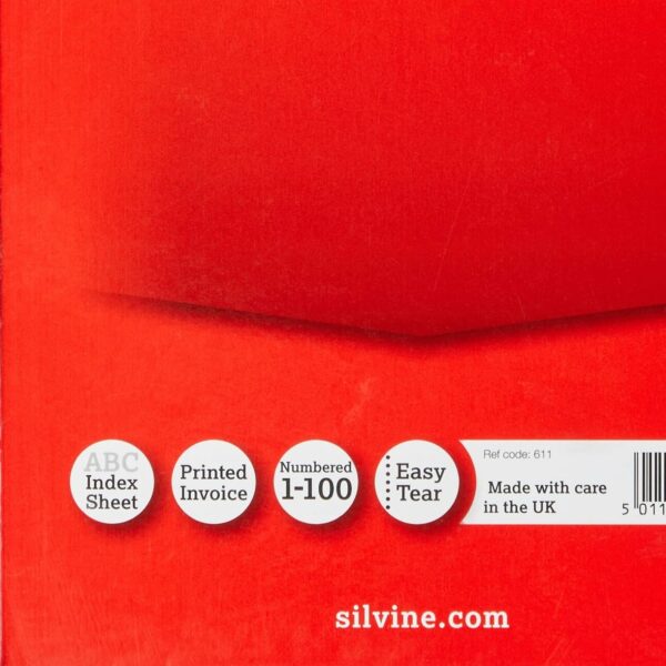 silvine duplicate invoice book numbered 1 100 with index sheet (210 x 127mm)