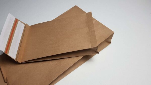 indigo® paper mailing strong kraft reusable postal bags 126gsm 400 x 500 x 50 with v bottom e commerce eco friendly (500)