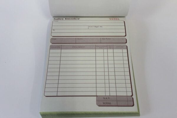 pukka pad, ncr duplicate sales invoice book 137 x 203mm single