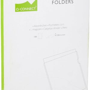 q connect a4 cut flush folder(pack of 100) clear