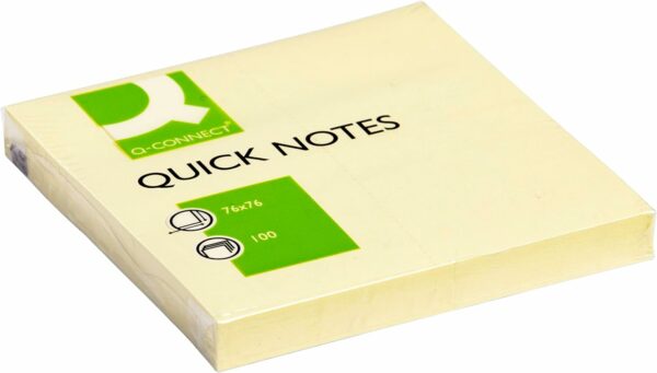 q connect quick notes 76 x 76mm yellow (12 pack) kf10502