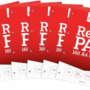 silvine a4 refill pad (red cover) a4rpfm(160 pages[pack of 5])