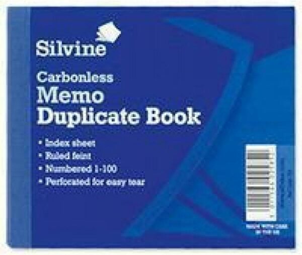 silvine duplicate book carbonless memo 1 100 102x127mm ref 703 p [pack of 5]