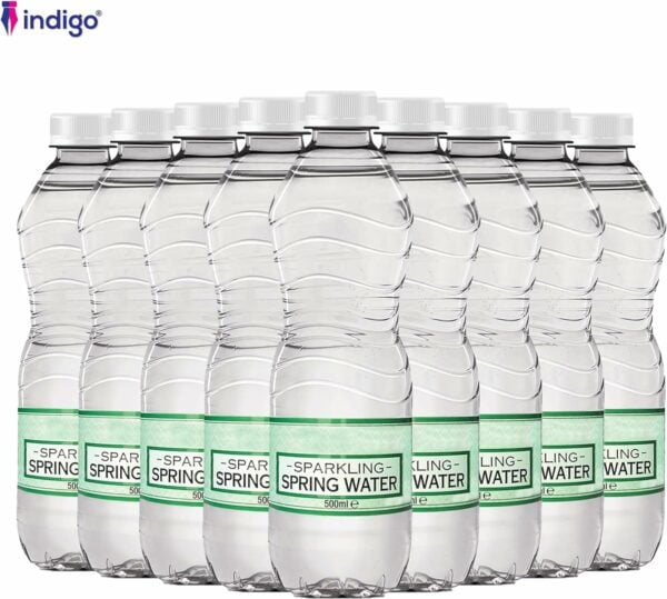 hydro spring sparkling water 500ml, 40 bottles case bottled water multipack refreshing hydration pack for everyday use