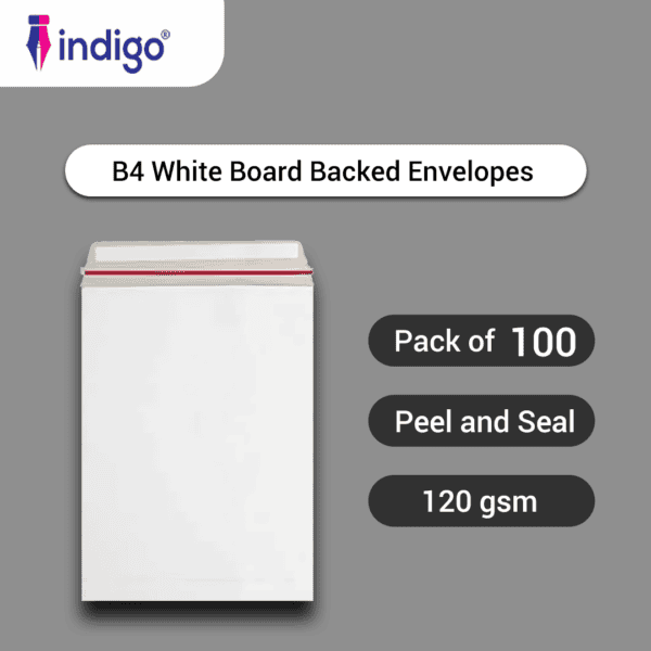 indigo b4 all board white peel and seal envelopes pack of 100