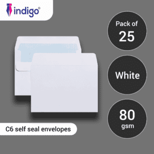 c6 indigo self seal envelopes pack of 25