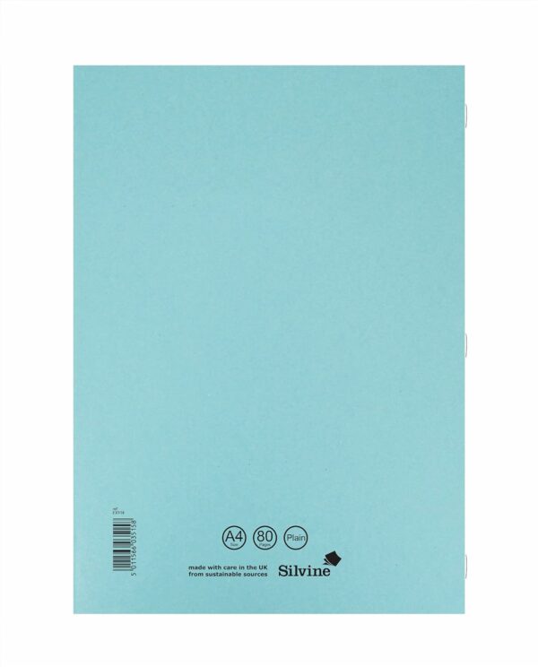 silvine a4 exercise book blue. ruled plain, 40 pages [pack of 10]