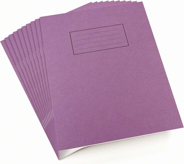 silvine a4 exercise book purple. ruled feint & margin, 40 pages [pack of 10]