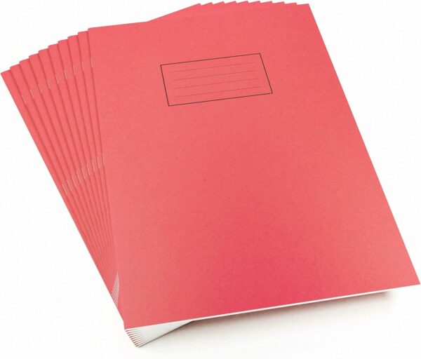 silvine a4 exercise book red. ruled feint & margin, 40 pages [pack of 10]