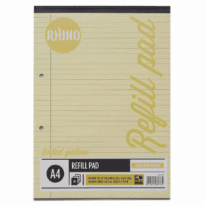 rhino a4 yellow tinted refill pad hayfm[pack of 6]