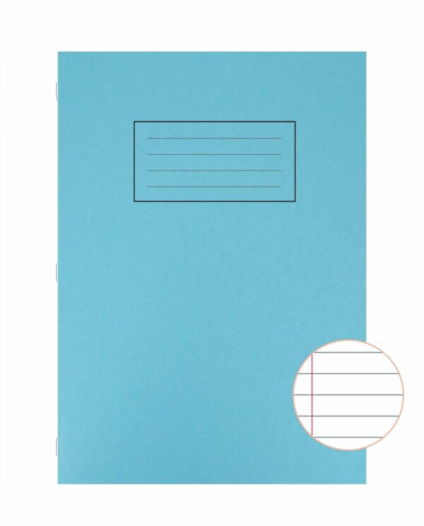 silvine a4 exercise book blue. ruled feint & margin, 40 pages [pack of 10]