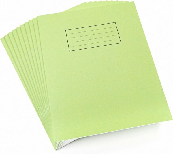 silvine a4 exercise book green. ruled feint & margin, 40 pages [pack of 10]