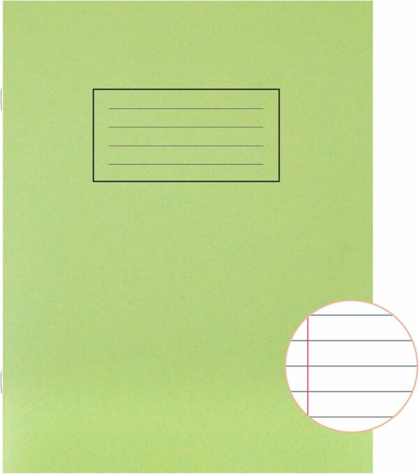 silvine a4 exercise book green. ruled feint & margin, 40 pages [pack of 10]